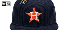 Astros LETTERMAN PIN CORDUROY Navy Fitted Hat by New Era - 3rd View