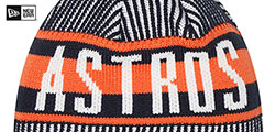 Astros STRIPED Knit Beanie Hat by New Era - 3rd View