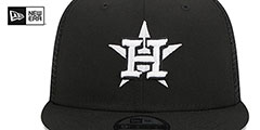 Astros TEAM-BASIC TRUCKER SNAPBACK Black-White Hat by New Era - 3rd View