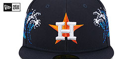 Astros TONAL WAVE Navy Fitted Hat by New Era - 3rd View