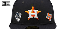 Astros TRIPLE THREAT IDENTITY Navy Fitted Hat by New Era - 3rd View