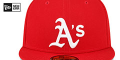 Athletics 1989 WS SIDE-PATCH UP Red-White Fitted Hat by New Era - 3rd View