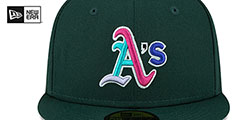 Athletics 1989 WS POLAR LIGHTS Green-Lavender Fitted Hat by New Era - 3rd View