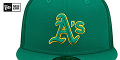 Athletics BATTING PRACTICE TRUCKER Green Fitted Hat by New Era - 3rd View