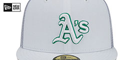 Athletics BATTING PRACTICE TRUCKER White Fitted Hat by New Era - 3rd View