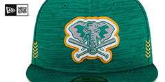 Athletics 2024 ONFIELD CLUBHOUSE Heather Green Fitted Hat by New Era - 3rd View