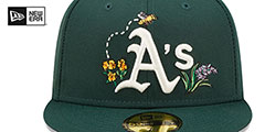 Athletics FLORAL WATERCOLORS Green Fitted Hat by New Era - 3rd View