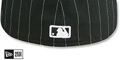 Athletics PINSTRIPE Black-White Fitted Hat by New Era - 3rd View