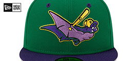 Bats THEME NIGHT Green-Purple Fitted Hat by New Era - 3rd View