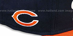 Bears BALLISTIC SCRIPT A-FRAME STRAPBACK Navy-Orange Hat by New Era - 3rd View