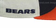 Bears TRIPLE MELTON STRAPBACK Navy-White-Orange Hat by New Era - 3rd View