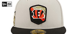 Bengals 2023 SALUTE-TO-SERVICE Stone-Black Fitted Hat by New Era - 3rd View