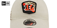 Bengals 2023 SALUTE-TO-SERVICE STRAPBACK Stone Hat by New Era - 3rd View