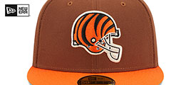 Bengals HARVEST SIDE-PATCH Brown-Orange Fitted Hat by New Era - 3rd View