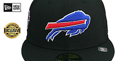 Bills EST 1960 MESH-BACK SIDE-PATCH Black-Black Fitted Hat by New Era - 3rd View