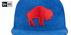 Bills LETTERMAN PIN CORDUROY Royal Fitted Hat by New Era - 3rd View