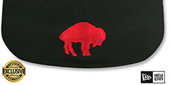 Bills THROWBACK NFL SHIELD-BASIC Black-Red Fitted Hat by New Era - 3rd View