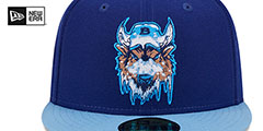 Bisons MILB MARVEL DEFENDERS SIDE-PATCH Royal-Sky Fitted Hat by New Era - 3rd View