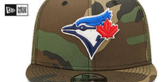 Blue Jays ARMY CAMO TRUCKER Hat by New Era - 3rd View