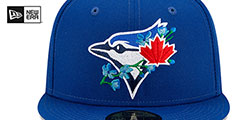 Blue Jays COOP LOGO BLOOM SIDE-PATCH Royal-Sky Fitted Hat by New Era - 3rd View