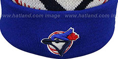 Blue Jays MLB-BIGGIE Royal Knit Beanie Hat by New Era - 3rd View