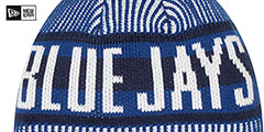 Blue Jays STRIPED Knit Beanie Hat by New Era - 3rd View