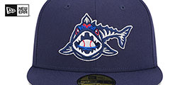 Blue Wahoos 2024 THEME NIGHT Navy Fitted Hat by New Era - 3rd View