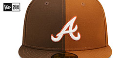 Braves 1995 SPLIT SIDE-PATCH Brown-Wheat Fitted Hat by New Era - 3rd View