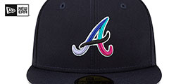 Braves 1995 WS POLAR LIGHTS Navy-Teal Fitted Hat by New Era - 3rd View