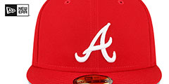 Braves 2021 WS SIDE-PATCH UP Red-White Fitted Hat by New Era - 3rd View