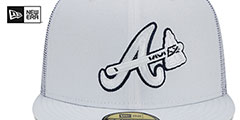 Braves BATTING PRACTICE TRUCKER White Fitted Hat by New Era - 3rd View