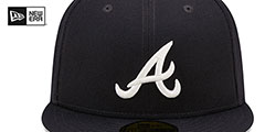 Braves BANNER SIDE-PATCH Navy Fitted Hat by New Era - 3rd View