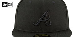 Braves BLACKOUT Fitted Hat by New Era - 3rd View