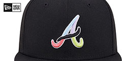 Braves COLOR PACK SIDE-PATCH Black Fitted Hat by New Era - 3rd View