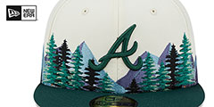 Braves EVERGREEN White-Green Fitted Hat by New Era - 3rd View