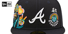 Braves GROOVY Navy Fitted Hat by New Era - 3rd View