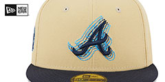 Braves ILLUSION SIDE-PATCH Gold-Navy Fitted Hat by New Era - 3rd View