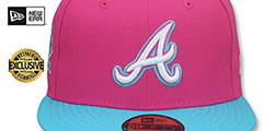 Braves MIAMI VICE SIDE-PATCH Beetroot-Blue Fitted Hat by New Era - 3rd View