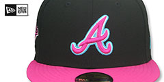 Braves MIAMI VICE SIDE-PATCH Black-Beetroot Fitted Hat by New Era - 3rd View