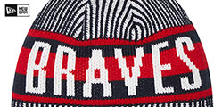 Braves STRIPED Knit Beanie Hat by New Era - 3rd View