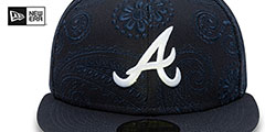 Braves SWIRL Navy Fitted Hat by New Era - 3rd View