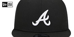 Braves TEAM-BASIC TRUCKER SNAPBACK Black-White Hat by New Era - 3rd View