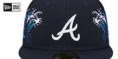 Braves TONAL WAVE Navy Fitted Hat by New Era - 3rd View