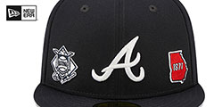 Braves TRIPLE THREAT IDENTITY Navy Fitted Hat by New Era - 3rd View