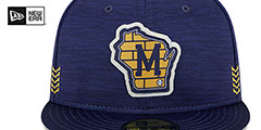 Brewers 2024 ONFIELD CLUBHOUSE Heather Navy Fitted Hat by New Era - 3rd View