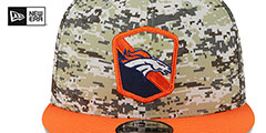 Broncos 2023 SALUTE-TO-SERVICE SNAPBACK Camo-Orange Hat by New Era - 3rd View