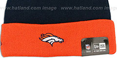 Broncos BUTTON-UP Knit Beanie Hat by New Era - 3rd View