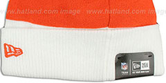 Broncos CUFF-SCRIPTER White-Orange-Navy Knit Beanie Hat by New Era - 3rd View