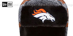 Broncos FROSTWORK TRAPPER Orange Knit Hat by New Era - 3rd View