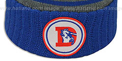 Broncos HIGH-5 CIRCLE BEANIE Grey-Royal by Mitchell and Ness - 3rd View